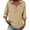Khaki, variant on Summer Short Sleeve Shirts for Women Plus Size V-Neck Turndown Collar Solid Color Casual Daily Women's Tops, Tees & Blouses