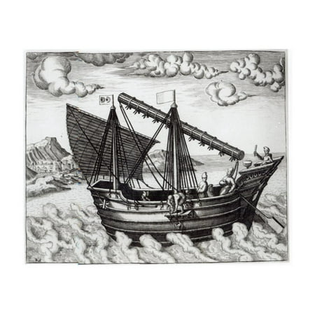 A Chinese Junk, illustration from 'His Discourse of Voyages into the East and West Indies' Print Wall Art By Johannes Baptista van