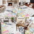 thumbnail image 5 of Large Area Rugs for Living Room Bedroom, Easter 6'x9' Rug Washable Carpet Runner Indoor Outdoor, Spring Rabbit Eggs Flowers Leaves Grey Plaid Non Slip Floor Mats Rug for Kitchen, Playroom, 5 of 8