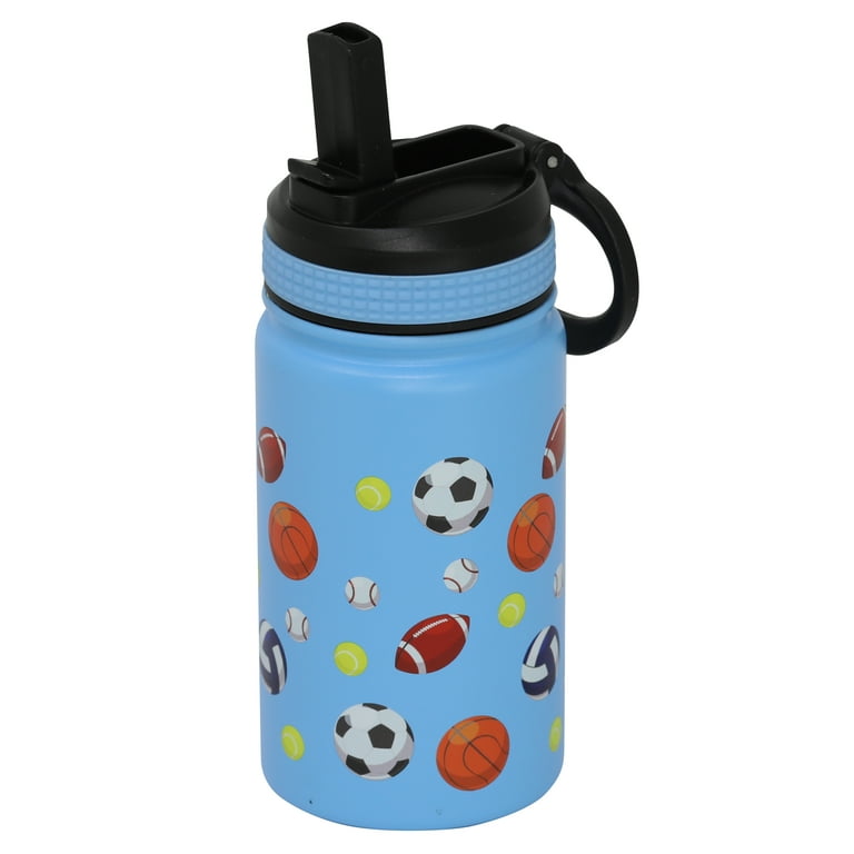 18 oz Sports Insulated Water Bottle with Loop Handle Straw Lid