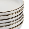 thumbnail image 3 of Elama Arthur 6 Piece Stoneware Dinner Plate Set in Matt White with Gold Rim, 3 of 6