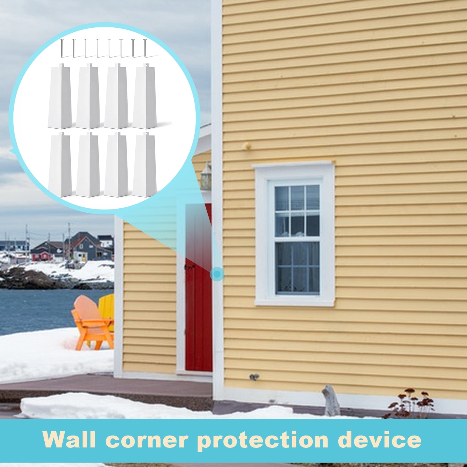 8Pcs Aluminum Siding Corners Rustproof Corrosion Resistant High Strength White Color Smooth Siding Aluminum Corner Trim Corner Caps