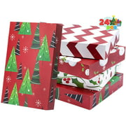 Homify 12 Pcs 14" x 9.5" x 2" Christmas Tone Shirt Wrap Boxes ​with Lid and Base, Clothes, Wrapping Robe Boxes,Gift Boxes, Xmas Goody Gift Boxes for Christmas, Birthdays, Wedding, 4 Designs