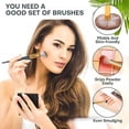 thumbnail image 2 of Nvzi Juego de 10 brochas de maquillaje, para base, polvos, correctores, sombras de ojos, rubor, brochas de maquillaje plateadas con bolsa de almacenamiento naranja, 2 of 4