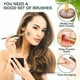 thumbnail image 2 of Nvzi Juego de 8 brochas de maquillaje para base, polvos, correctores, sombras de ojos, rubor, brochas de maquillaje verdes con bolsa de almacenamiento naranja, 2 of 4
