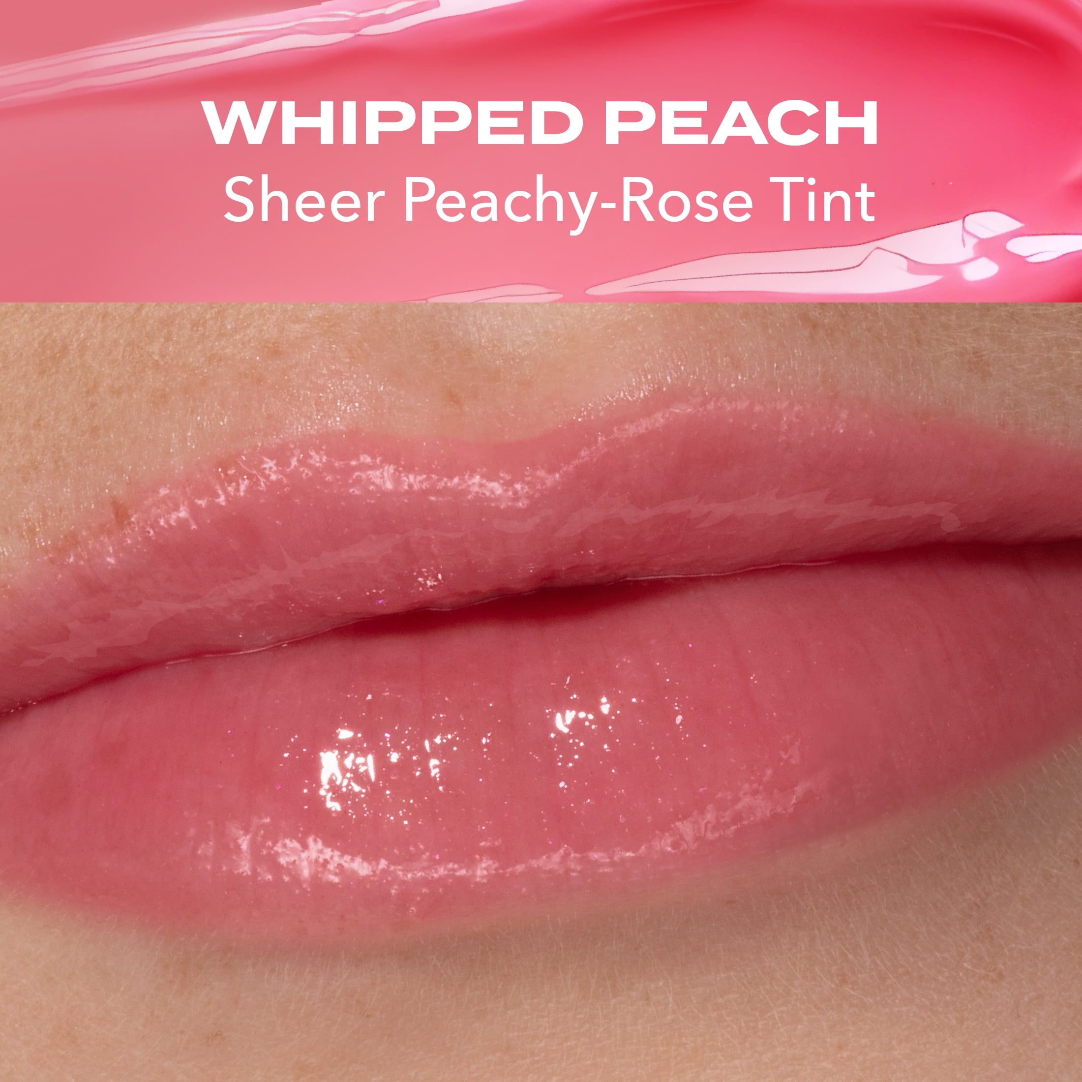 Hard Candy Lip Butter Glowy Balm, Pêche fouettée, teinte rose pêche transparente, brillance, hydratation
