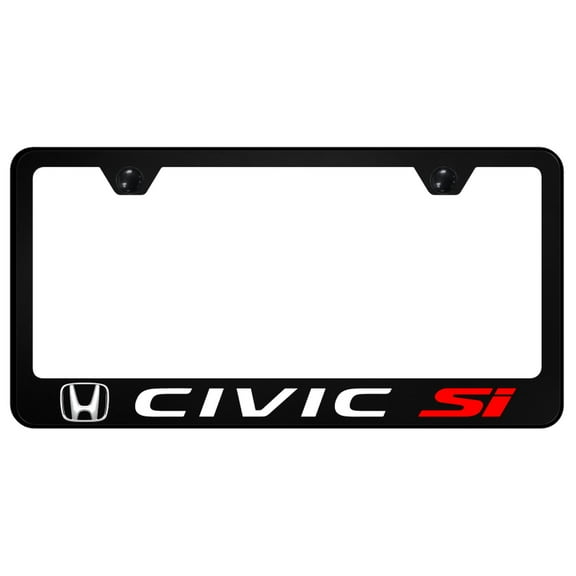 Honda Civic SI UV Print Polycarbonate License Plate Frame (Black)