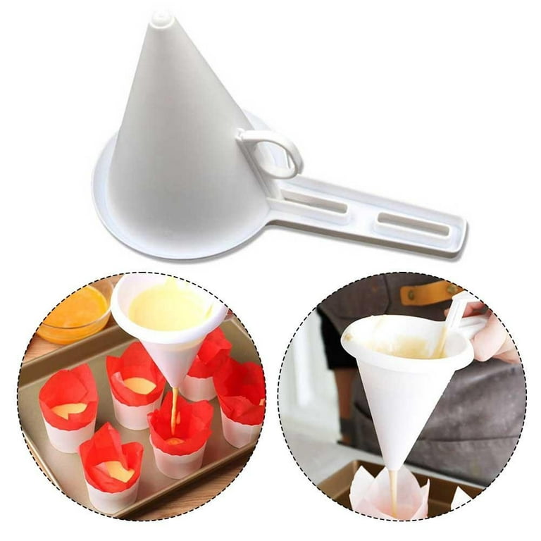 Adjustable Chocolate Funnel for Baking Cake Decorating Tools Kitchen Vial  with Spoon Top Kitchen Gadgets Bottle Pour Spouts Cute Silicone Funnel  Collapsible Stainless Funnels for Filling Small 