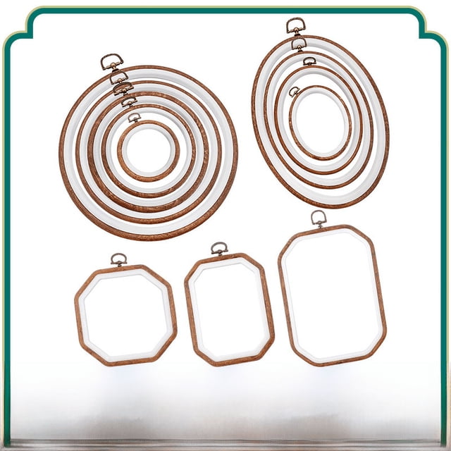 Vintage Varias especificaciones Imitación Madera Bordado Elástico Diy Bordado Hecho a mano Punto de cruz Herramienta auxiliar Decoración del hogar Pintura colgante