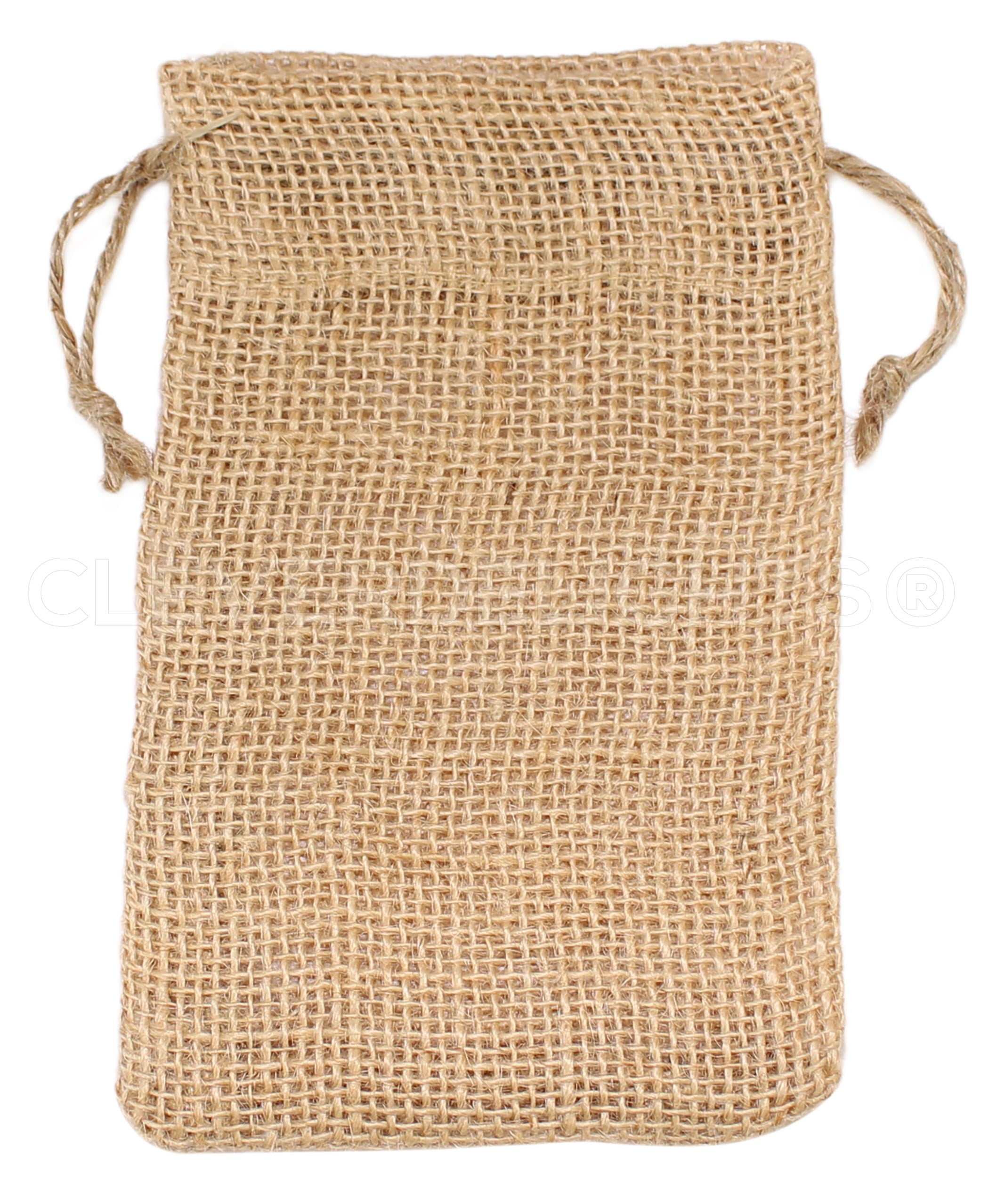 CleverDelights 4 x 6 Burlap Bags 25 Pack Natural Jute Burlap Drawstring Sacks