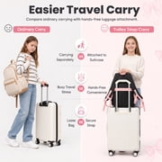 Girls School Backpack,Laptop Bookbag with Trolley Strap,Lightweight School Bag with Bow & Pom-Pom,Elementary Middle School Girls Backpack