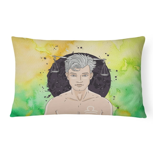Carolines Treasures BB7323PW1216 Libra Zodiac Sign Canvas Fabric Decorative Pillow