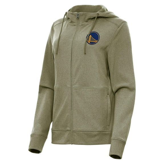 Women's Antigua Olive Golden State Warriors Seeker Full-Zip Hoodie Jacket