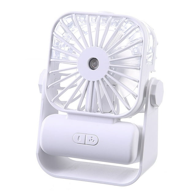 Mini ventilador de escritorio recargable por USB con nebulizador de agua | Ventilador silencioso de 3 velocidades para oficina y hogar | Ventilador de escritorio portátil con batería de 500 mAh y