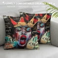 thumbnail image 3 of Nawypu African American Black Girl Throw Pillow Cover Decorative Square Pillowcase Throw Cushion Case for Bedroom, Living Room, Sofa, Couch and Bed,, 3 of 5