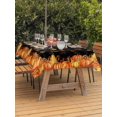 thumbnail image 2 of Outdoor Tablecloth with Umbrella Hole and Zipper, Orange Fall Rectangle Table Cloth 54x80 Inch Waterproof Tablecloth, Black Maple Leaf Pumpkins Thanksgiving Picnic Table Cover for Patio Camping, 2 of 7