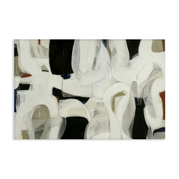 Stupell Industries Dynamic Earthy Shapes Abstract Painting Wrapped Canvas Canvas Art Print Wall Art, 24 x 16