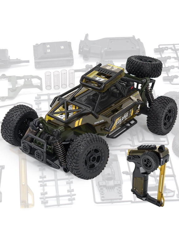 AGNEVE Smart Assembly RC Car 2.4G Remote Control Car 1:18 Scale Building Car Toys for Boys & Girls Stem Toys DIY Building Science Experiment Model Car RC Kit for Kids Ages 8+