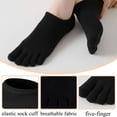 thumbnail image 4 of 5Pairs Women Toe Socks Five Toe Cotton Socks Ankle Sock with Toes Separated for Women Athletic Running, 4 of 6
