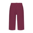 thumbnail image 5 of Yubnlvae Shorts Décontractés en Coton et Lin pour Femmes - Design Fendu pour l'Été Vin P, 5 of 5