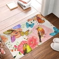 thumbnail image 4 of Rateoe Flowers And Birds Watercolor Pattern Flannel Door Mat Indoor Outdoor Entrance, Waterproof All-Weather Doormat,Fade Resistant, Low Profile Entryway Mat 16x24in, 4 of 7