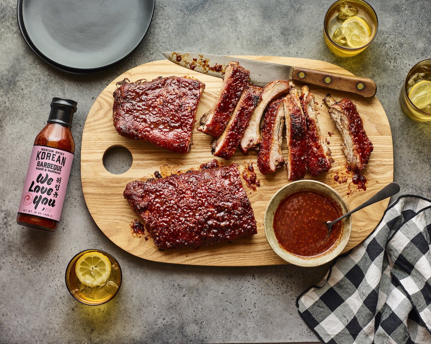 (4 pack) We Love You Medium Spicy Korean BBQ Sauce & Marinade, 15oz