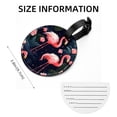 thumbnail image 5 of Flamingo Tropical Rainforest 2pcs PU Leather Round Bag Tags with Privacy Cover and Name ID Tag - Suitcase Tags for Travel Luggage, Handbags, Backpacks, School Bags, 5 of 6