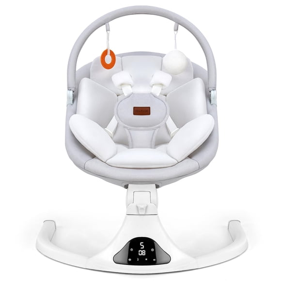 Columpio para bebé Viriwebaby de 5 velocidades, control remoto, Bluetooth, gris