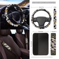 thumbnail image 3 of FOR U DESIGNS Cow Sunflower Aztec Print Car Accessories Full Set of 15 Car Seat Covers Steering Wheel Cover Air Vent Storage Holder Seatbelt Strap Pad Cup Coasters Rear View Mirror Cover Keychain, 3 of 7