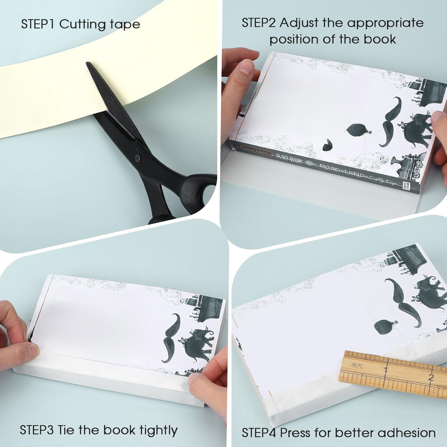 Book Binding Tape, 33 Feet Book Repair Tape Acid-Free 2 Inch Wide Flexible Archival Bookbinding Materials, Bookbinding Kit Books Tapes for Reinforcing Spines and Covers, Libraries, Broken Pages