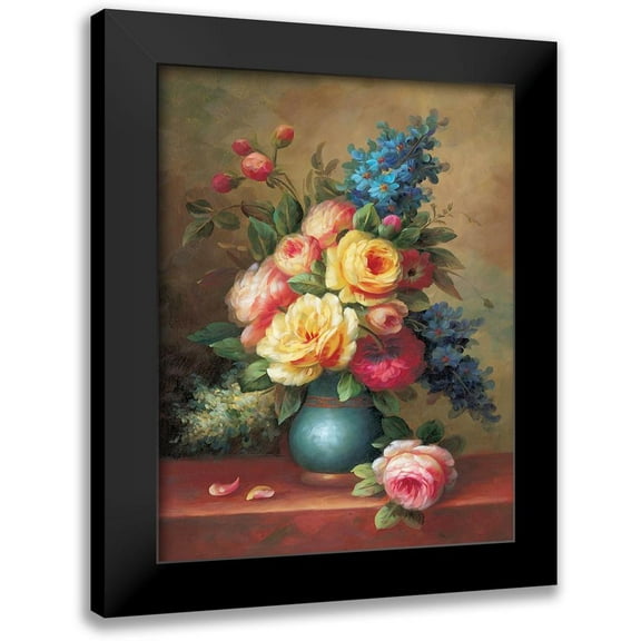 Yves, Jacques 12x14 Black Modern Framed Museum Art Print Titled - Classic Bouquet I