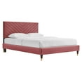 thumbnail image 2 of Modway Roxanne Modern Performance Velvet Queen Platform Bed in Dusty Rose, 2 of 5
