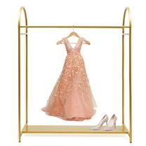 Metal Square 2 Rod Clothes Rack Clothing Heavy Duty Rack, Commercial Garment Rack Display for Wedding, Home