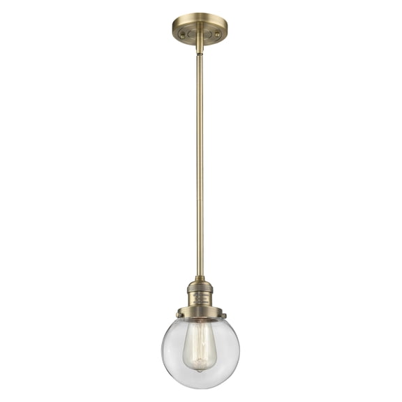 Innovations 1-LT Vintage LED Beacon 6" Mini Pendant - Brushed Brass - 201S-BB-G202-6-LED