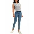 thumbnail image 2 of ATHLECHIC Women's Summer Crop Knit Color Block Sleeveless V Neck Tank Tops S Gray White, 2 of 5