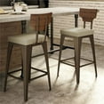 thumbnail image 3 of Home Square 2-Piece 30.88" Fabric Bar Stool Set in Beige/Brown/Medium Brown, 3 of 4