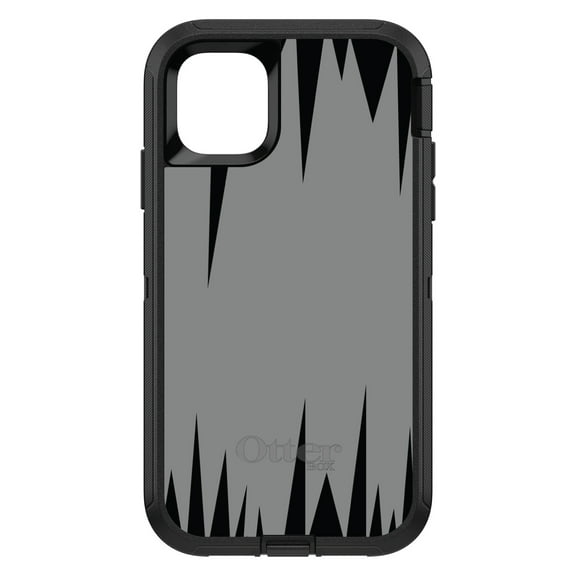 DistinctInk OtterBox Defender Custom Case for Apple iPhone 15 (6.1" Screen) - Grey Black Spikes - Lightweight Grip