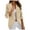 Khaki, variant on Casual Blazer for Womens Coats Dressy Blazers for Women Scoop Blazer Fleece Jackets Women Casual Solid Single Button Lapel Long Sleeve Slim Suit Blazers Coat for Office Ladies Red,M