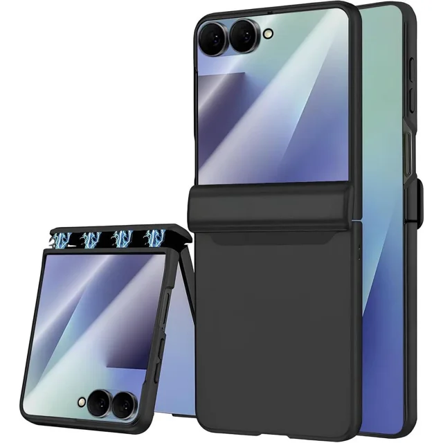 Case for Samsung Galaxy Z Flip 7, Hinge Protection, Built-in Screen Protector, Wireless Charging, Shockproof, Slim Rugged Phone Protective Case for Galaxy Z Flip 7