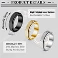 thumbnail image 6 of Jstyle 3Pcs Steel Spinner Ring for Women Men Fidget Band Rings Moon Star Flower Sand Blast Finish Ring Set for Anxiety Stress Relieving Wedding Promise, 6 of 12