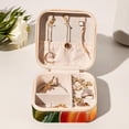 thumbnail image 6 of Peach Travel Portable Square Storage Box with Earring Holder, Necklace Organizer, and Travel Organizer for Rings, Earrings, Necklaces, Bracelets, and More - Ideal for Girls and Women, 6 of 6