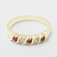 thumbnail image 4 of LBG British Made 14k Yellow Gold Natural Ruby & Diamond Womens Eternity Ring - 33 size options - Sizes 4 to 12 Available, 4 of 6