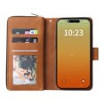 thumbnail image 4 of For Iphone 15 Pro 9 Card Slots Zipper Wallet Bag Leather Phone Case(Brown), iPhone 12 Pro Max, 4 of 7