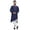 Dark Navy Blue, variant on Atasi Asymmetric Indian Mens Long Kurta Solid Round Neck Kurtas Party Wear