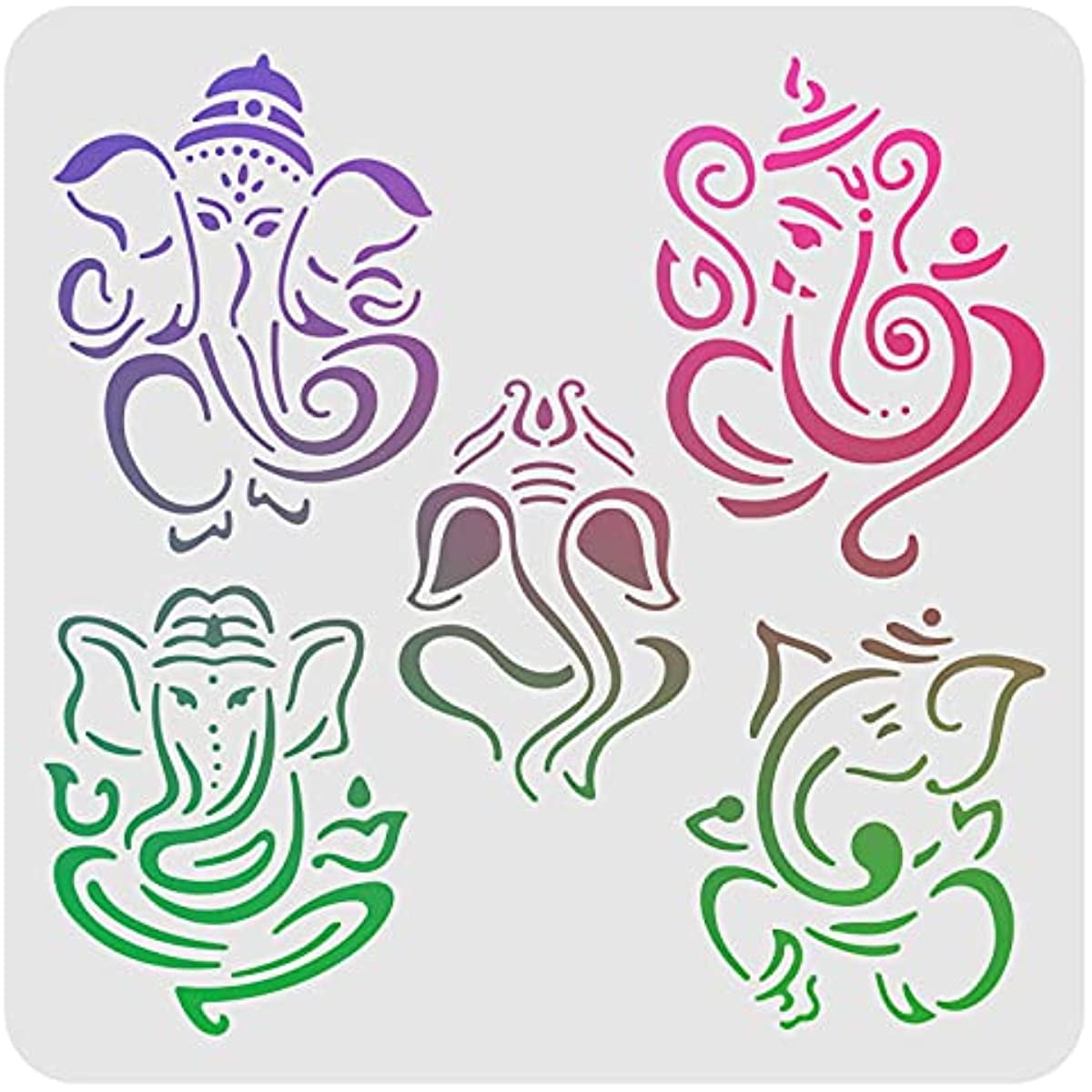 Elephant Stencils Template 11.8x11.8inch Plastic Elephant Drawing