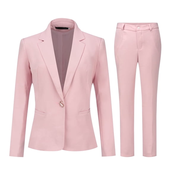 AZoiNM Women's 2 Piece Pant Suit Set Business Casual One Button Blazer and Trousers Slim Fit Professional Office Outfit