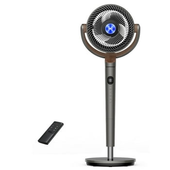 Dreo Pedestal Fans for Home, 8 Speeds, 3 Modes, 120° 120° Oscillating Quiet Fan for Bedroom, 80ft Standing Floor Fan with Remote, DC Motor 23db, 8H Timer, 35-40 inch Adjustable Height