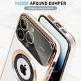 thumbnail image 4 of for Phone 14 Pro Max Case Magnetic Plating Case, 【Support for Magsafe】 Wide Lens Camera Protection Luxury Back Cover with Screen Protector Shockproof Electroplating Cover for Girls Women -White, 4 of 6