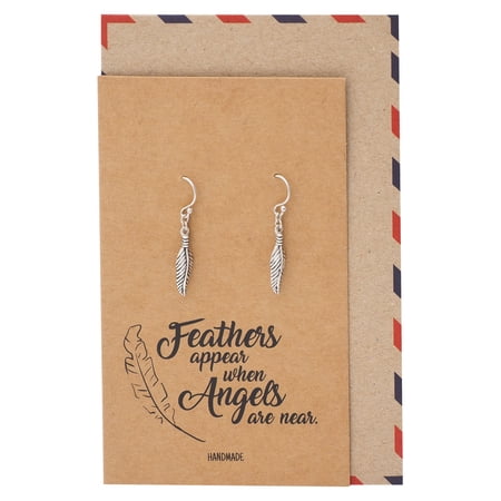 Quan Jewelry Feather Earrings, Hoop Earrings