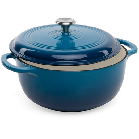 Best Choice Products 6qt Ceramic Non-Stick Heavy-Duty Cast Iron Dutch Oven with Enamel Coating, Side Handles for Baking, Roasting, Braising, Gas, Electric, Induction, Oven Compatible, (Best Size Dutch Oven)